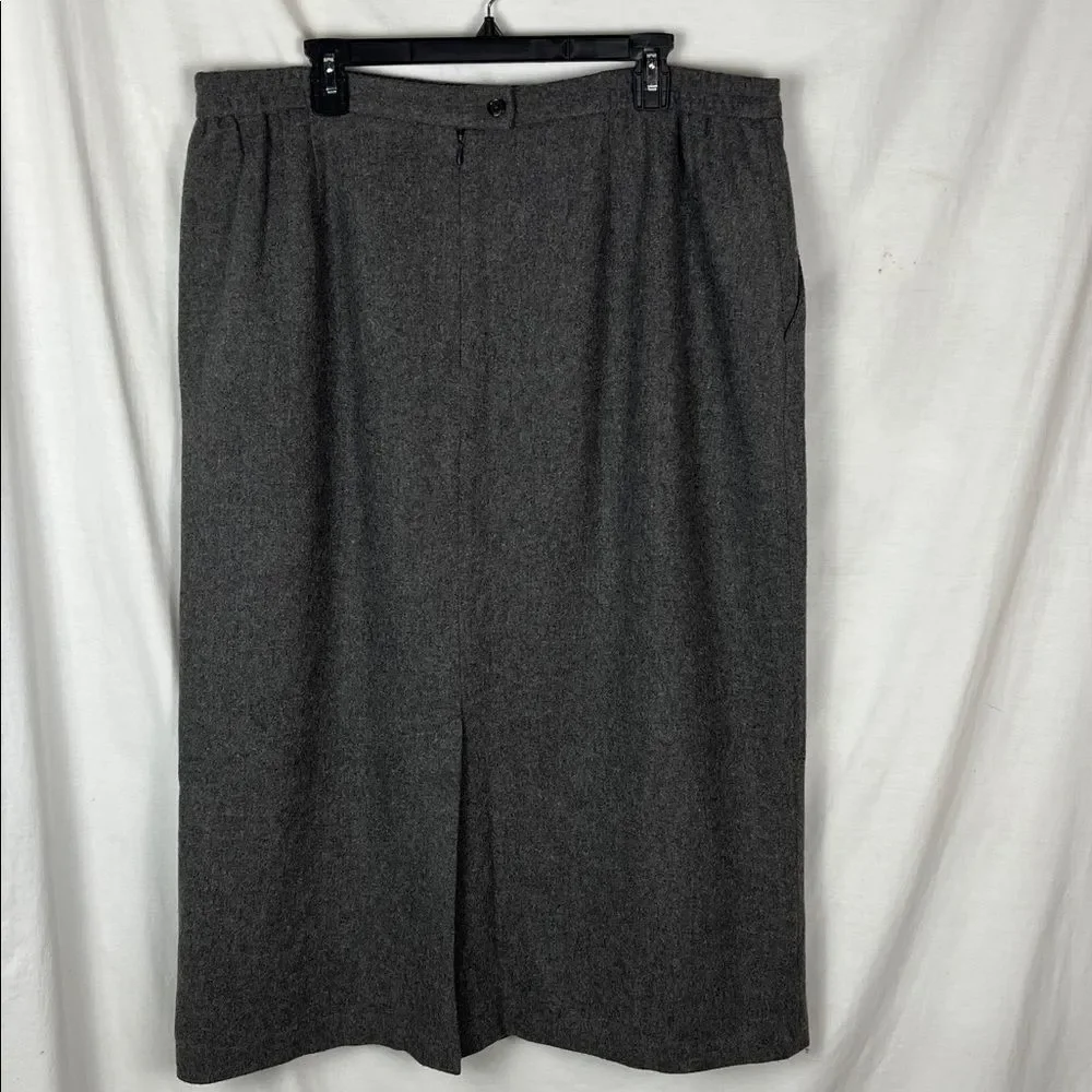 Vintage J. G. Hook Wool Midi Length Gray Skirt